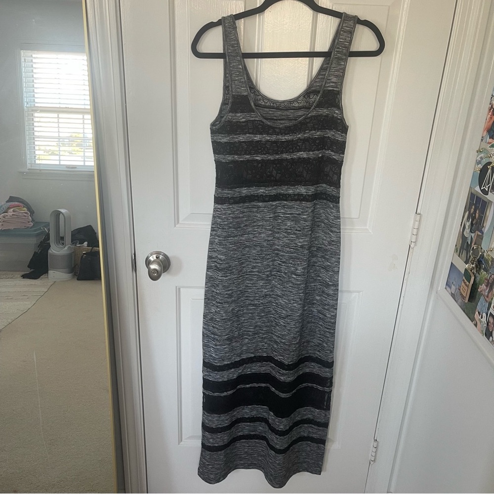NWOT Free People black and grey maxi dress - Picture 3 of 13
